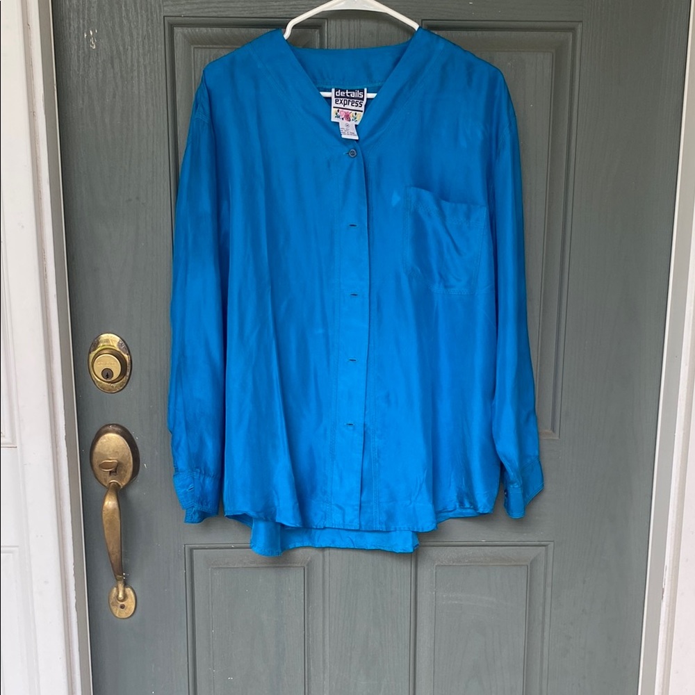 Bright Blue Button-Up Shirt